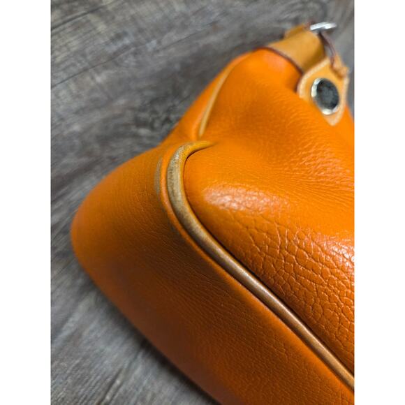 Dooney & Bourke Small O-Ring Slouch Shoulder Bag Orange Leather Original Purse - Picture 9 of 9